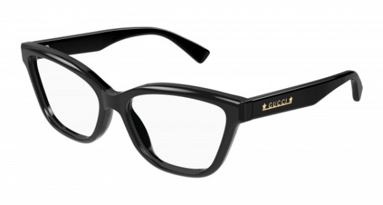 Gucci GG1589O Eyeglasses, 001 - BLACK with TRANSPARENT lenses