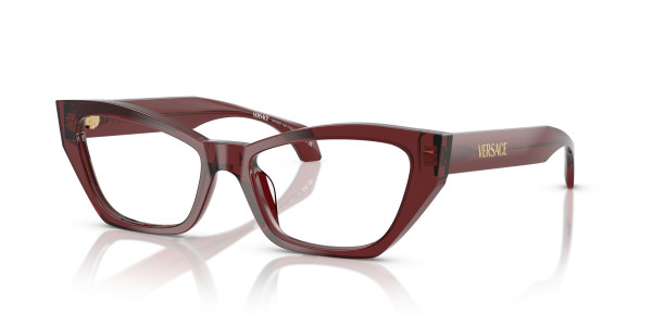 Versace VE3373U Eyeglasses, 5512 TRANSPARENT BORDEAUX (RED)