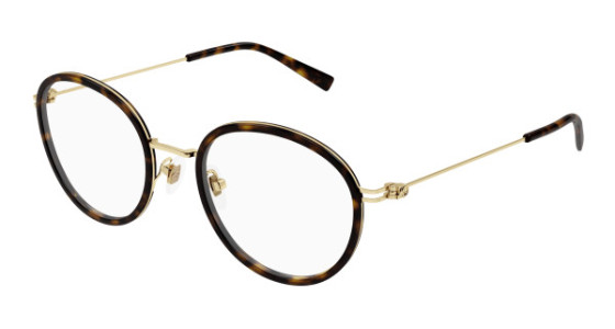 Gucci GG1851OA Eyeglasses, 006 - HAVANA with GOLD temples and TRANSPARENT lenses