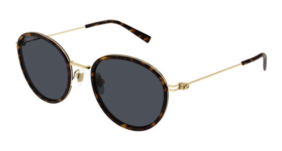 Gucci GG1849S Sunglasses, 002 - HAVANA with GOLD temples and BLUE lenses