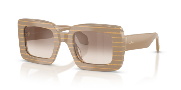 Giorgio Armani AR8241U Sunglasses, 622673 THIN STRIPED BLACK/GOLD BROWN (BLACK)