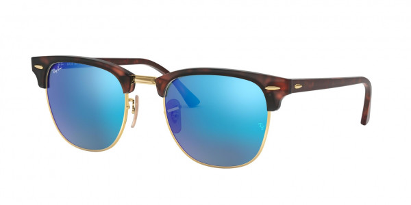 Ray-Ban RB3016 CLUBMASTER Sunglasses, 1160 CLUBMASTER SPOTTED BROWN HAVAN (BROWN)