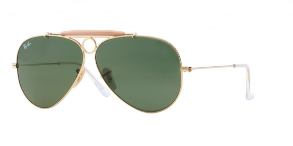 Ray-Ban RB3138 SHOOTER Sunglasses, 001 SHOOTER ARISTA G-15 GREEN (GOLD)