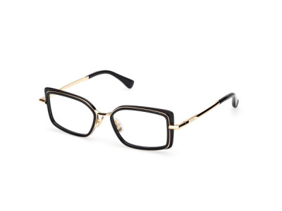 Max Mara MM5186 Eyeglasses, 001 - Shiny Black / Shiny Deep Gold