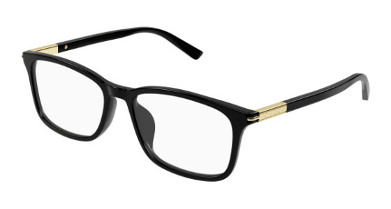 Gucci GG1900OA Eyeglasses, 001 - BLACK with TRANSPARENT lenses