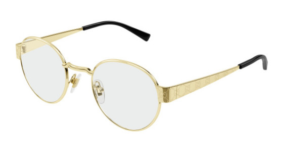 Gucci GG1855O Eyeglasses, 001 - GOLD with TRANSPARENT lenses