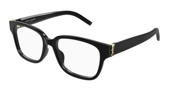 Saint Laurent SL M150 Eyeglasses, 001 - BLACK with TRANSPARENT lenses