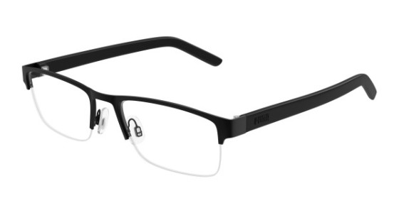 Puma PU0497O Eyeglasses, 001 - BLACK with TRANSPARENT lenses