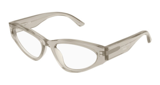 Balenciaga BB0391O Eyeglasses, 003 - BEIGE with TRANSPARENT lenses