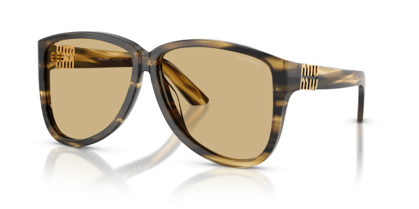 Miu Miu MU A08SF Sunglasses, 16K90Q BLACK BROWN (BLACK)