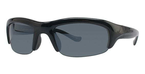 Switch Vision Polarized Glare Stoke Non-Reflection Sunglasses, SBLK Shiny Black (Polarized True Color Grey Reflection Silver)