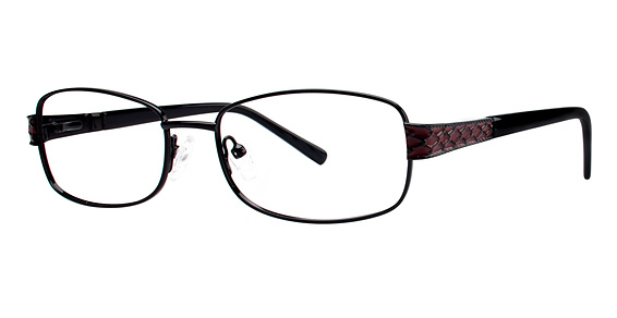 Genevieve DIMENSION Eyeglasses, Black/Burgundy