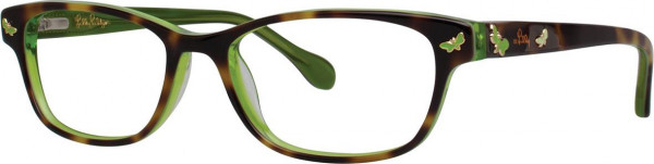 Lilly Pulitzer Girls Sandrine Eyeglasses, Tortoise Lime