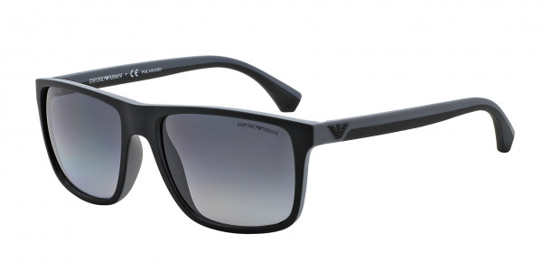 Emporio Armani EA4033 Sunglasses, 56496Q RUBBER BLACK MIRROR BLACK (BLACK)