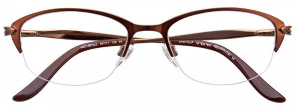 EasyClip EC343 Eyeglasses, 060 - SATIN TEAL & SILVER