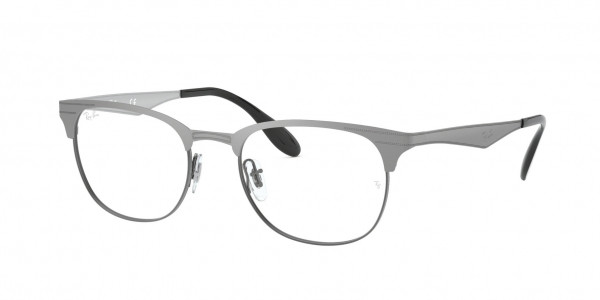 Ray-Ban Optical RX6346 Eyeglasses, 2861 BLACK ON SILVER (BLACK)