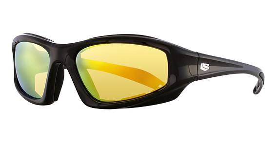 Liberty Sport Deflector Sunglasses, 203 Shiny Black (Sunset Driver)