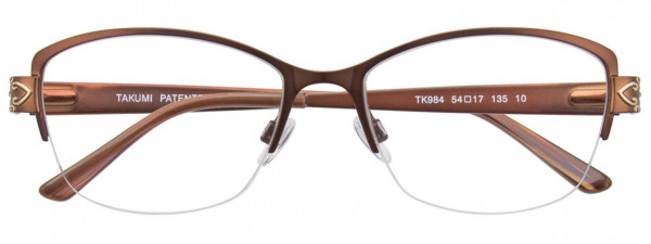 Takumi TK984 Eyeglasses, 010 - Satin Dark Brown & Gold