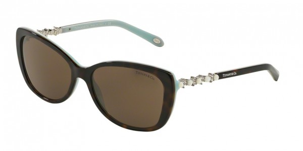 Tiffany & Co. TF4103BF Sunglasses, 81343G HAVANA/BLU (HAVANA)