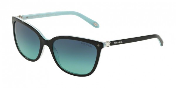 Tiffany & Co. TF4105BF Sunglasses, 81939S BLACK/STRIPED BLUE (BLACK)