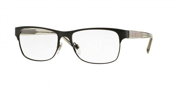 Burberry BE1289 Eyeglasses, 1007 MATTE BLACK (BLACK)