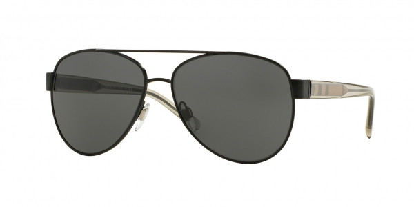 Burberry BE3084 Sunglasses, 100787 MATTE BLACK (BLACK)