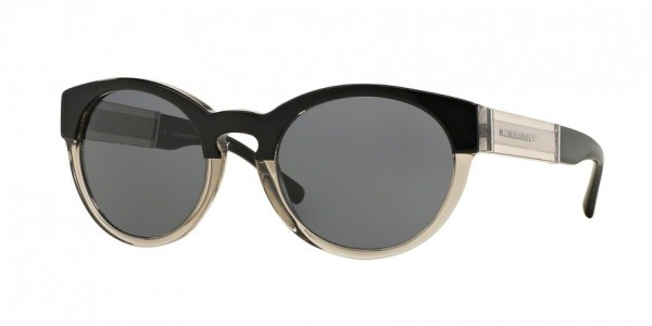 Burberry BE4205 Sunglasses, 355887 TOP BLACK ON GREY (BLACK)