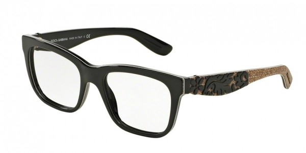 Dolce & Gabbana DG3239F Eyeglasses, 2998 TOP BLACK/TEXTURE TISSUE (BLACK)