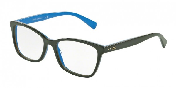 Dolce & Gabbana DG3245 Eyeglasses, 3006 TOP WOOD/GOLD/AZURE (GREEN)