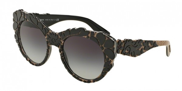 Dolce & Gabbana DG4267 Sunglasses, 29988G TOP BLACK/TEXTURE TISSUE (BLACK)