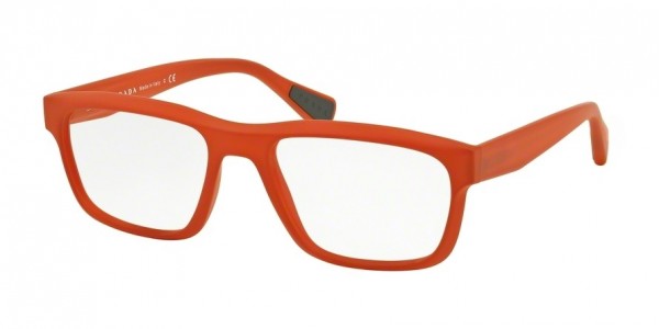 Prada Linea Rossa PS 07GV Eyeglasses, UFN1O1 ORANGE RUBBER (ORANGE)
