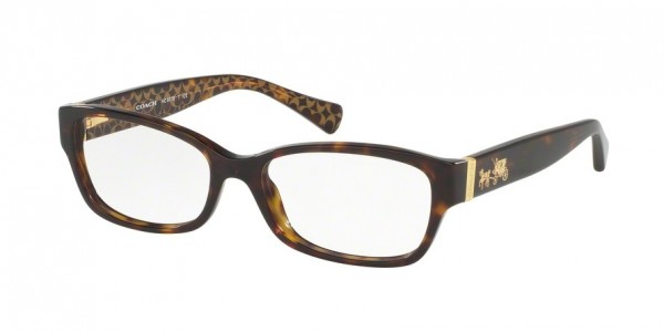 Coach HC6078F Eyeglasses, 5394 DARK TORT/DARK TORT GOLD SIG C (HAVANA)