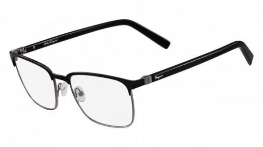 Ferragamo SF2523 Eyeglasses, (021) BLACK-DARK RUTHENIUM