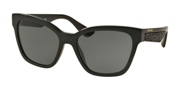 Miu Miu MU 06RS Sunglasses, 1AB1A1 BLACK (BLACK)