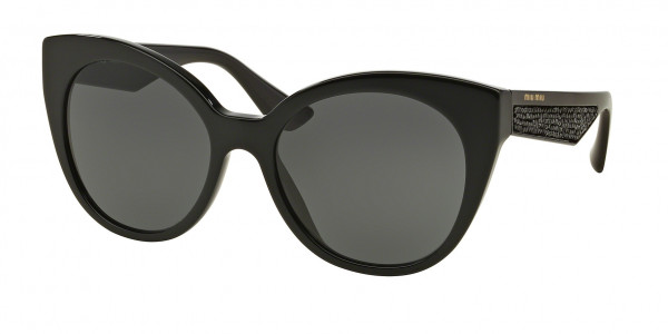 Miu Miu MU 07RS Sunglasses, 1AB1A1 BLACK (BLACK)