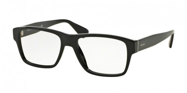 Prada PR 17SV Eyeglasses, 1AB1O1 BLACK (BLACK)