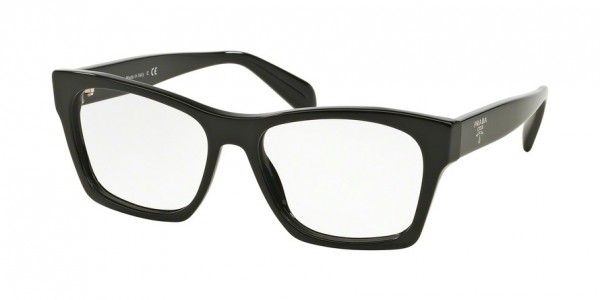Prada PR 22SVF Eyeglasses, 1AB1O1 BLACK (BLACK)
