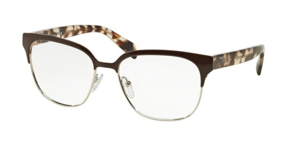 Prada PR 54SV Eyeglasses, DHO1O1 BROWN/SILVER (BROWN)