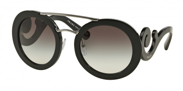 Prada PR 13SS Sunglasses, 1AB0A7 BLACK (BLACK)