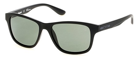 Timberland TB-9089 Sunglasses, 02R - Matte Black / Green Polarized