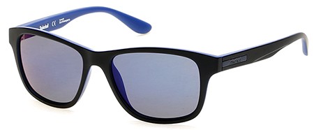 Timberland TB-9089 Sunglasses, 91D - Matte Blue / Smoke Polarized