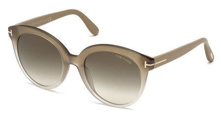 Tom Ford FT0429-F Sunglasses, 59B - Beige/other / Gradient Smoke
