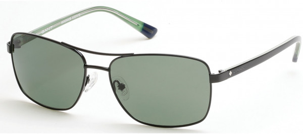 Gant GA7063 Sunglasses, 01N - Black, Green Lens