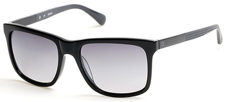 Guess GU-6861 Sunglasses, 01C - Shiny Black / Smoke Mirror