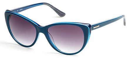 Guess GU-7427 Sunglasses, 90B - Shiny Blue / Gradient Smoke