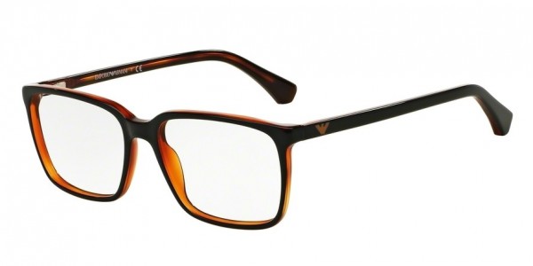 Emporio Armani EA3074F Eyeglasses, 5464 TOP NERO ON HAVANA (BLACK)