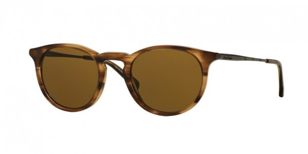 Brooks Brothers BB5028S Sunglasses, 610473 LT. BROWN HORN/GUNMETAL (LIGHT BROWN)