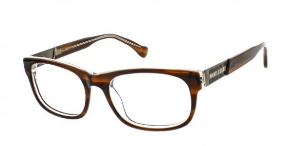 Marc Ecko CUT & SEW SCHOLARLY Eyeglasses, Brown Horn Laminate