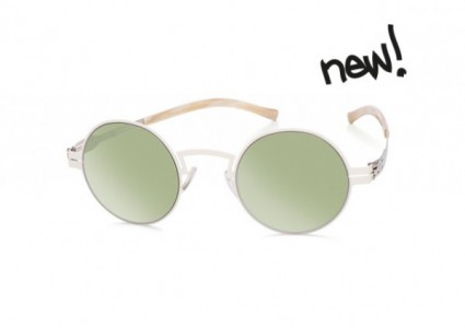 ic! berlin Sofia P. Sunglasses, Off-White / Moss Green Mirrored