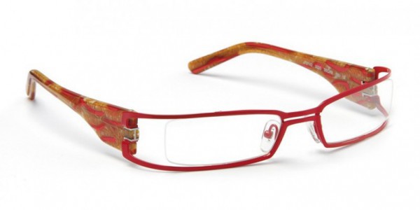 J.F. Rey JF2142 Eyeglasses, GLOSSY RED / ORANGE HAIR-NET (3030)